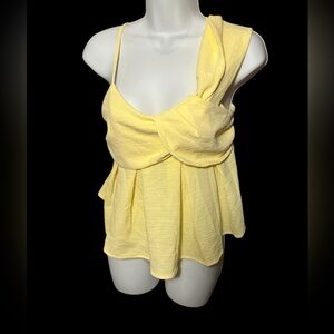 SOLY HUX Women’s Yellow Babydoll Cami Top – Size S NWT